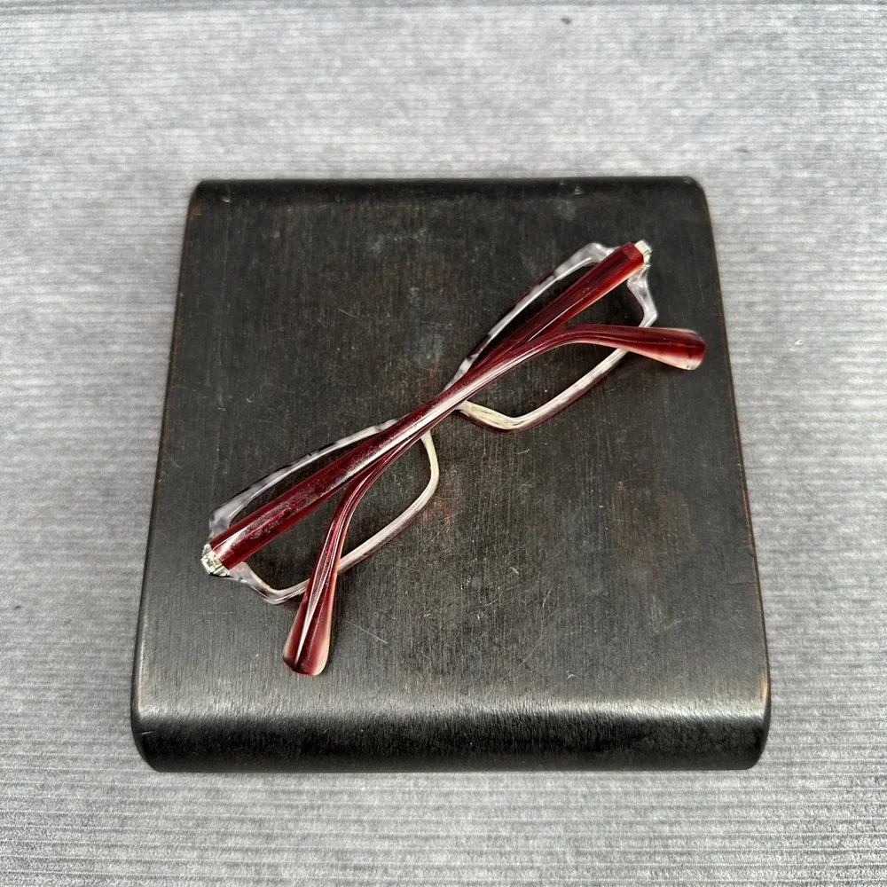 Alain Mikli A0514 15 Burgundy Marbled Rectangular y2k Eyeglasses Frames France